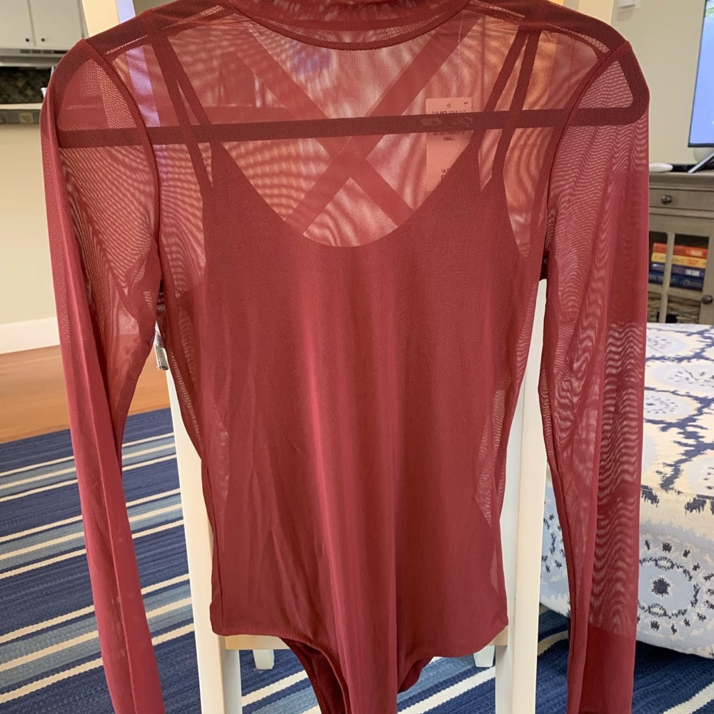 Hollister maroon mesh long sleeve